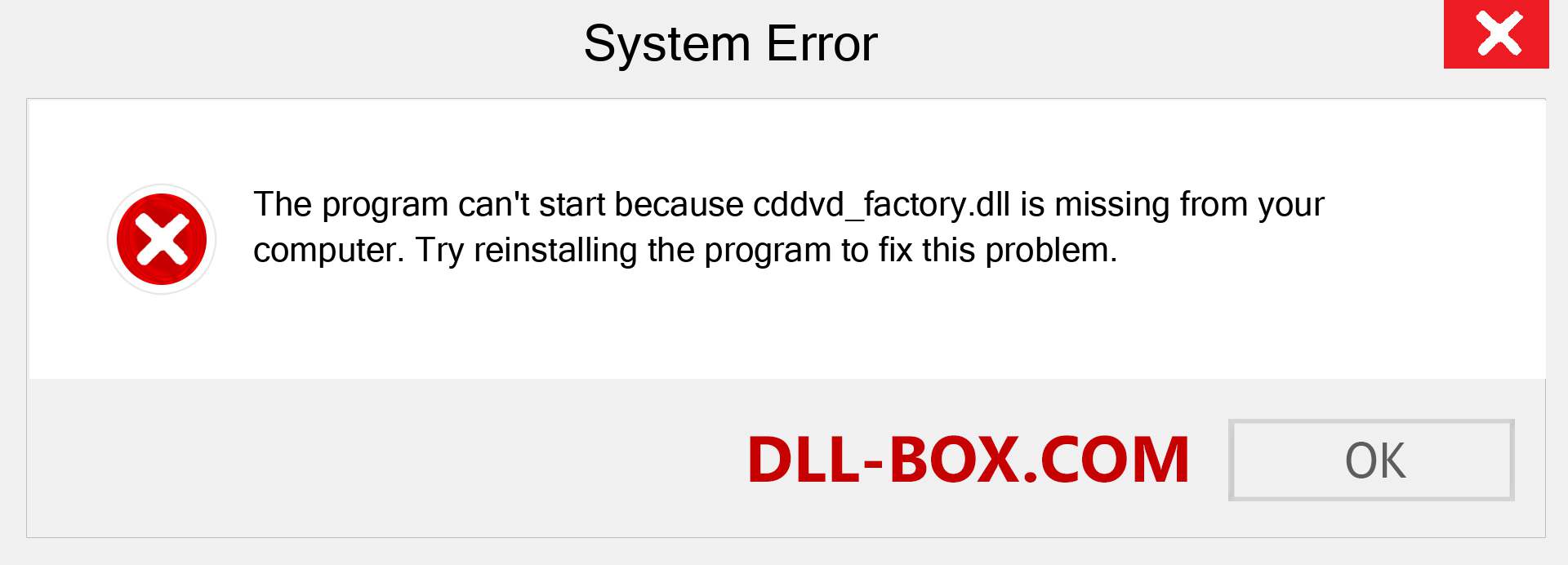  cddvd_factory.dll file is missing?. Download for Windows 7, 8, 10 - Fix  cddvd_factory dll Missing Error on Windows, photos, images